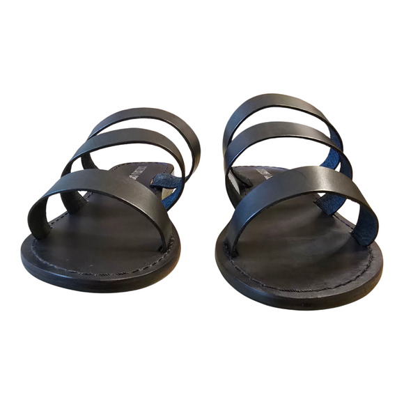 Chelsea Crew Trigg Leather Slide Sandal Womens Size 7 Black Vacation Beach NIB - Picture 7 of 11